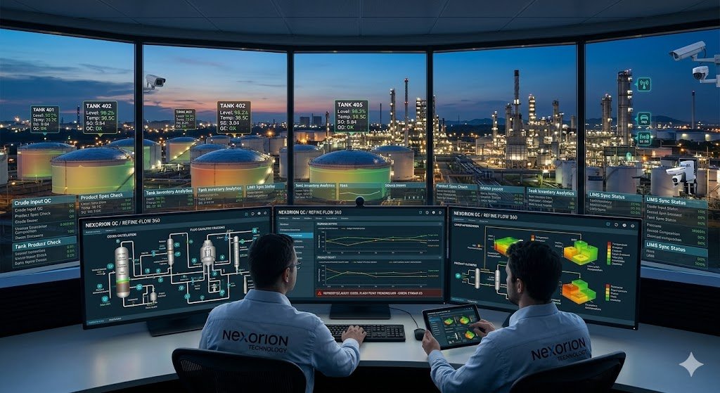 Digital control room for storage tank quality monitoring